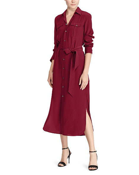 SILK CREPE SHIRTDRESS